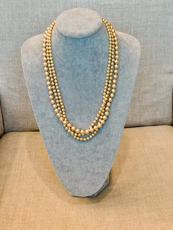 Vintage Marvella Faux Pearls Three Individual Sep… - image 1