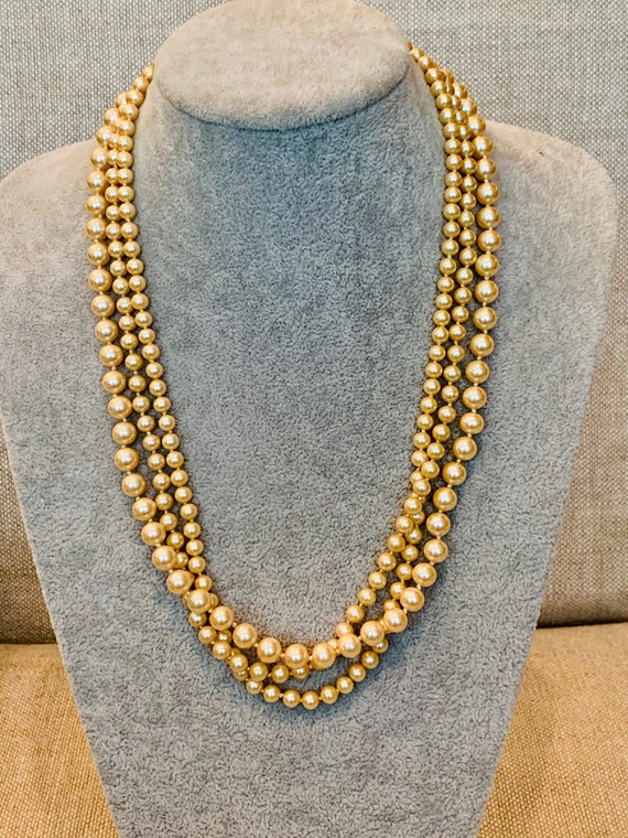 Vintage Marvella Faux Pearls Three Individual Sep… - image 3