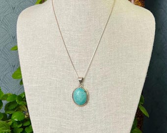 Sterling Silver Turquoise Pendant Necklace
