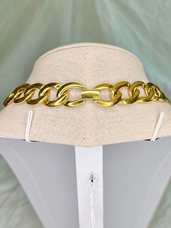 Vintage Napier Gold Tone Chunky Chain Link Neckla… - image 2