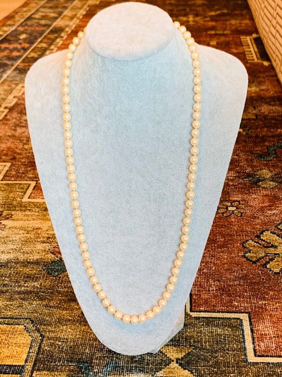 Vintage Marvella Long Single Strand of Faux Pearls