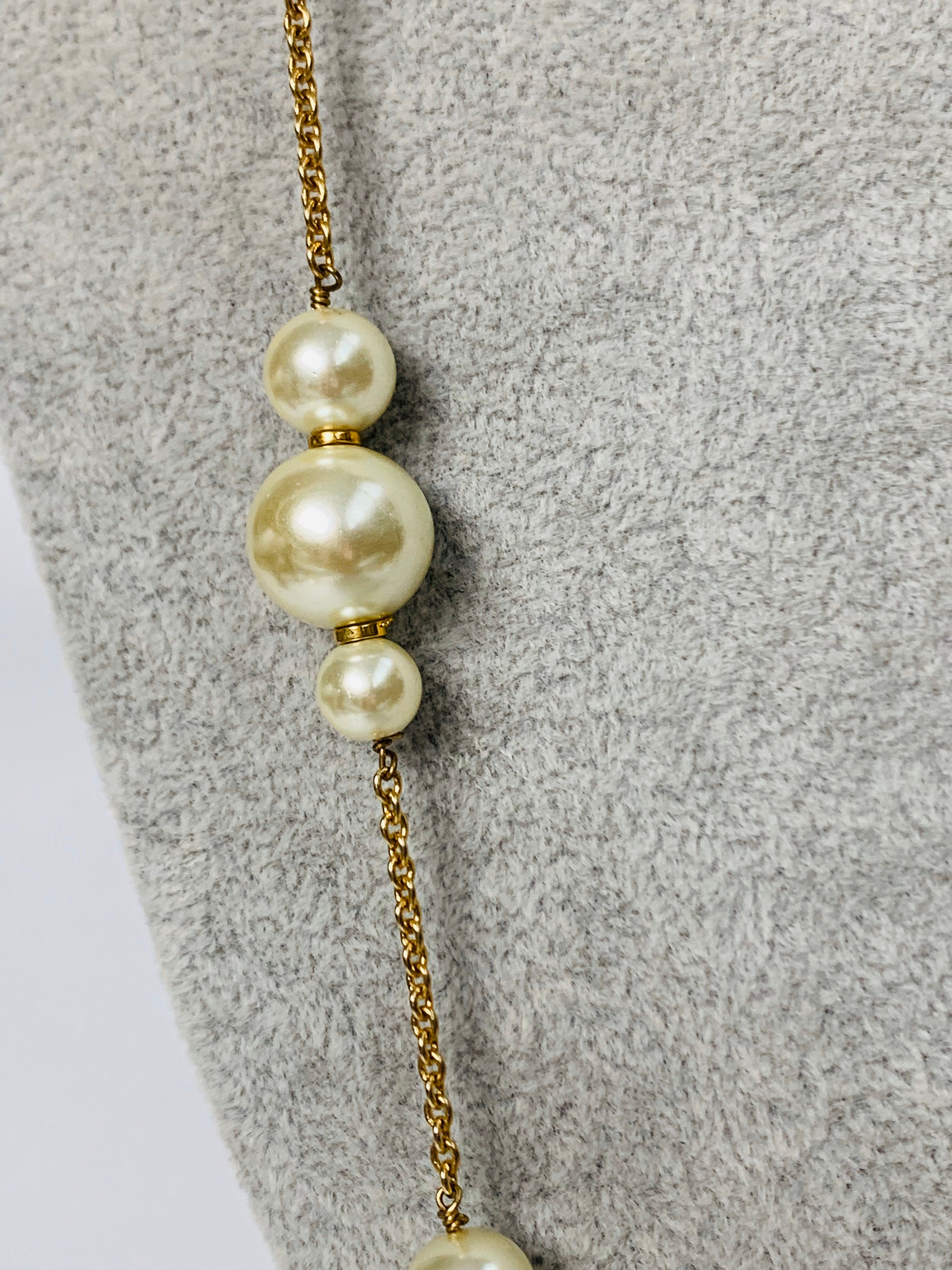 Vintage J Crew Single Strand Faux Pearl Gold Tone Necklace Can - Etsy