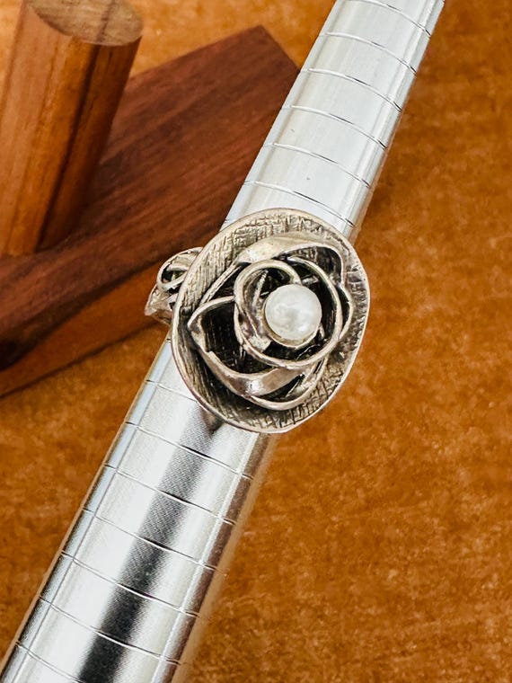 Sterling Silver 925 Statement Artisan Ring With C… - image 9