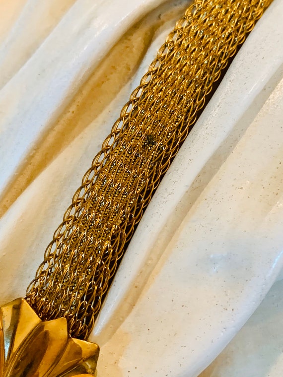 Vintage Gold Mesh Retro 1980's Belt - image 3