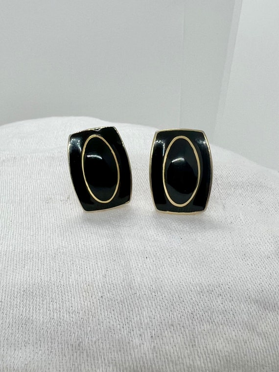 Vintage Monet Set of 3 Three Pairs of Enamel Clip… - image 2