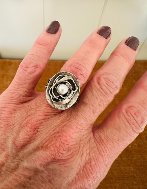 Sterling Silver 925 Statement Artisan Ring With C… - image 6