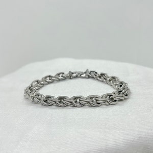 Vintage Monet Silver Tone Chain Link Bracelet