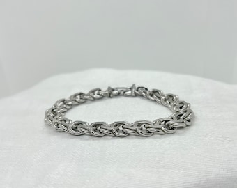 Vintage Monet Silver Tone Chain Link Bracelet