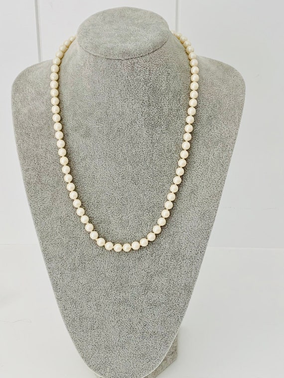 Vintage Gold Tone Single Strand Hand knotted Faux… - image 2