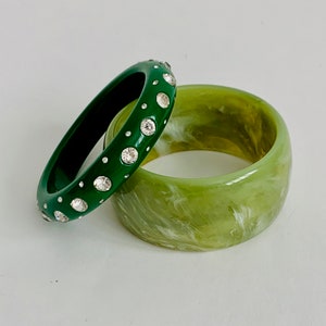 Vintage Green Lucite Bangle Bracelets