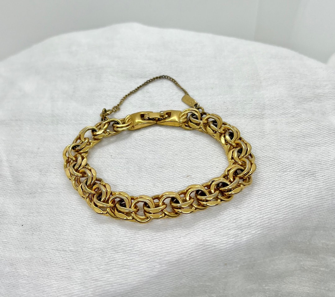 Ensemble Bijoux Vintage MONET - Bracelet Et Boucles D'oreille Onyx Et Argenté
