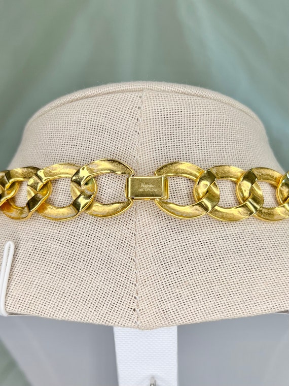 Vintage Napier Gold Tone Chunky Chain Link Neckla… - image 7