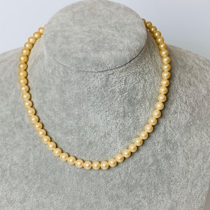 Vintage Japanese Classic String of Faux Pearls Champagne Colored