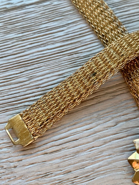 Vintage Gold Mesh Retro 1980's Belt - image 6