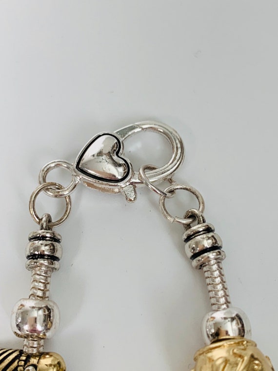 Vintage Silver Tone Ocean Themed Charm Bracelet w… - image 2