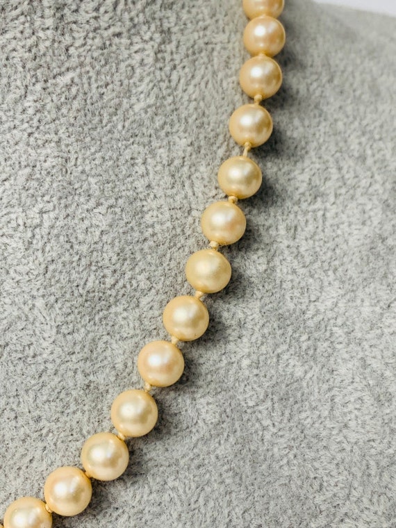 Vintage Marvella String of Faux Pearls with Gold … - image 4