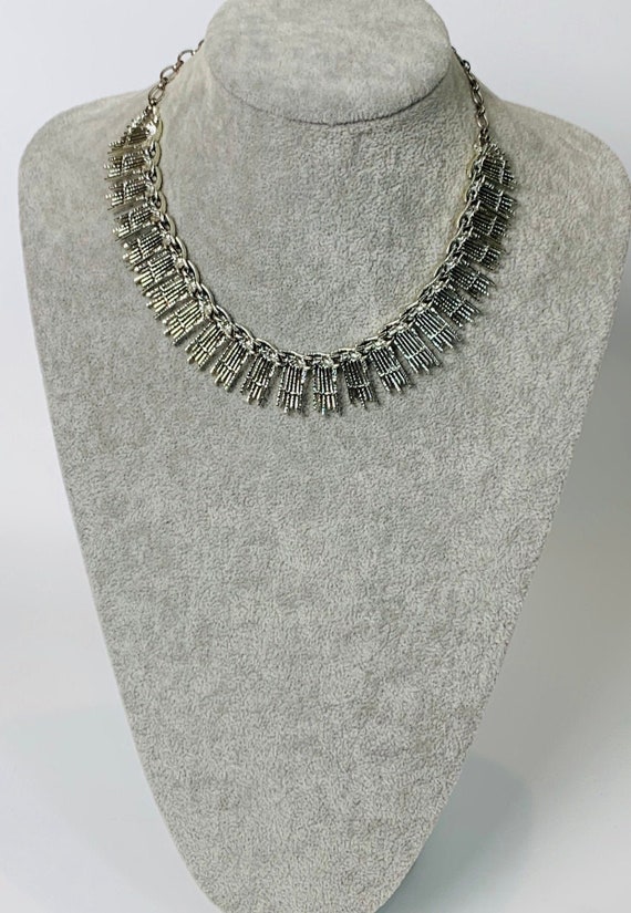 Vintage Sarah Coventry Silver Statement Bib Neckla