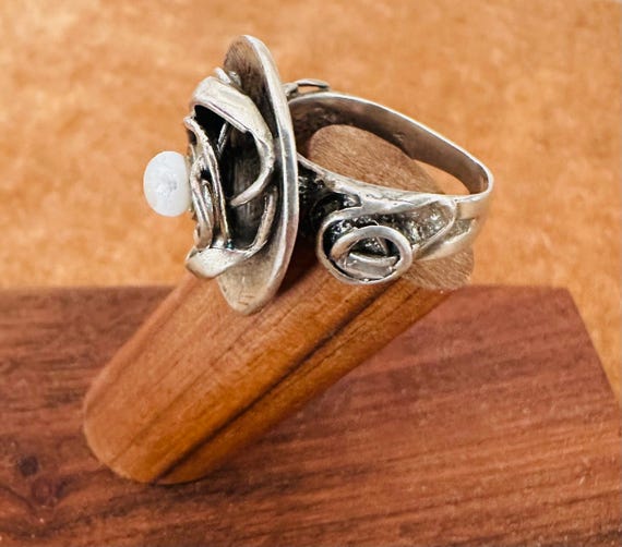 Sterling Silver 925 Statement Artisan Ring With C… - image 3