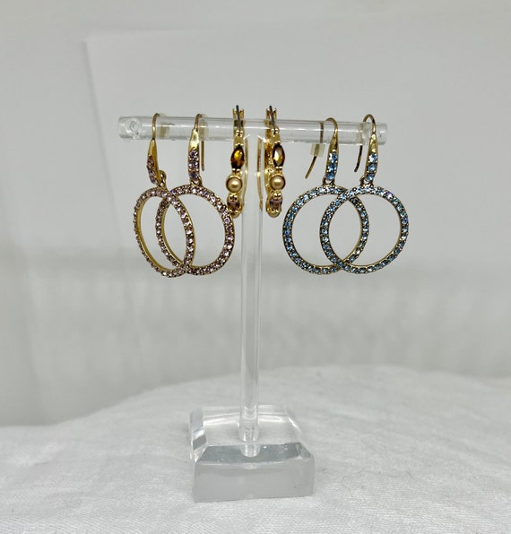 Set of 3 Pairs of Vintage Monet Gold Toned Earring