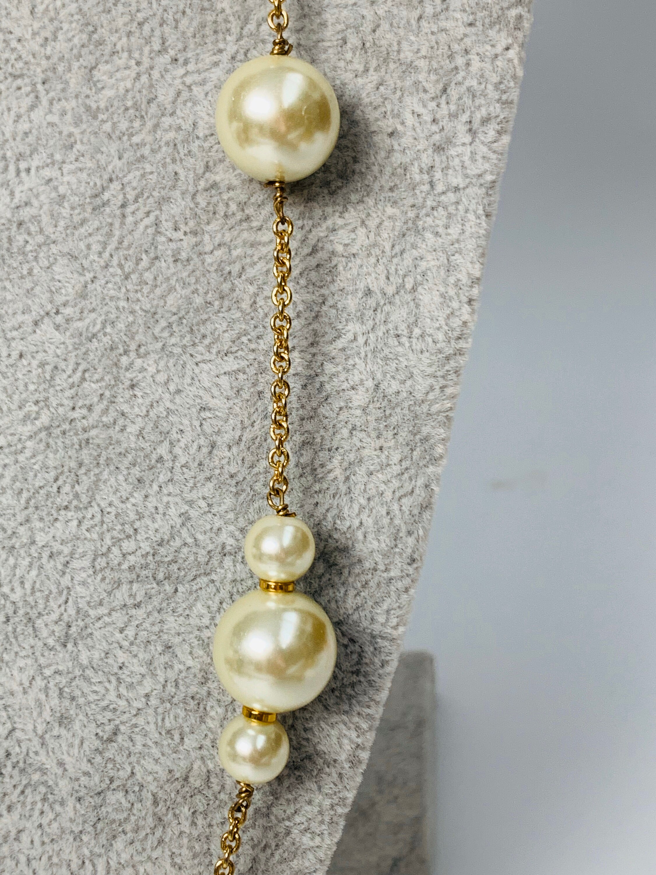 Vintage J Crew Single Strand Faux Pearl Gold Tone Necklace Can - Etsy