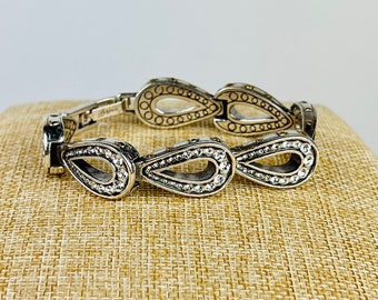 Vintage Silver Tone Brighton Rhinestone Bracelet