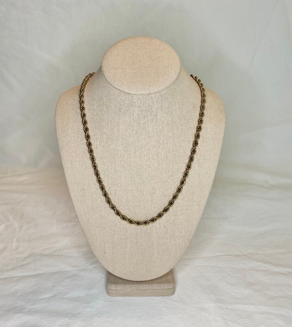 Vintage Gold Tone Monet Chunky Rope Chain Necklace - image 2