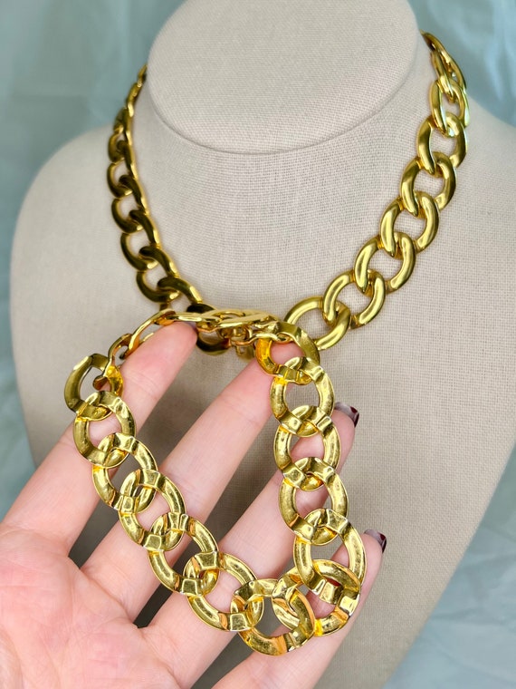 Vintage Napier Gold Tone Chunky Chain Link Neckla… - image 6