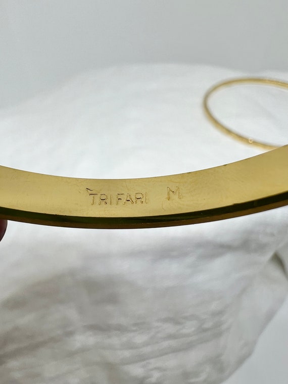 Set of 2 Vintage Trifari Gold Tone Bangles Bracel… - image 5