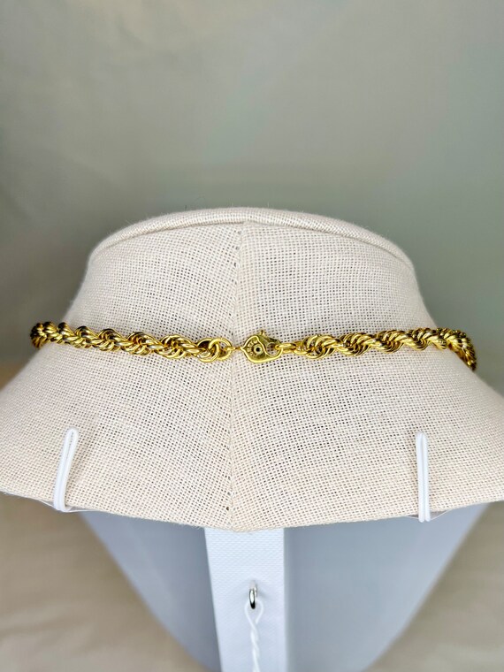 Vintage Gold Tone Monet Chunky Rope Chain Necklace - image 4