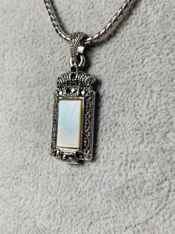 Vintage Cookie Lee Faux Mother of Pearl Silver To… - image 3