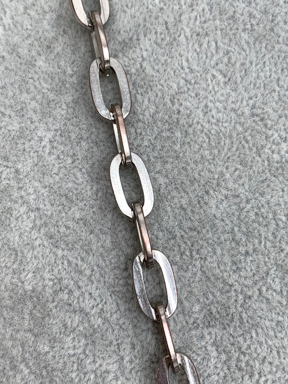 Vintage Silver Tone Lucite Heart Charm Necklace - image 8