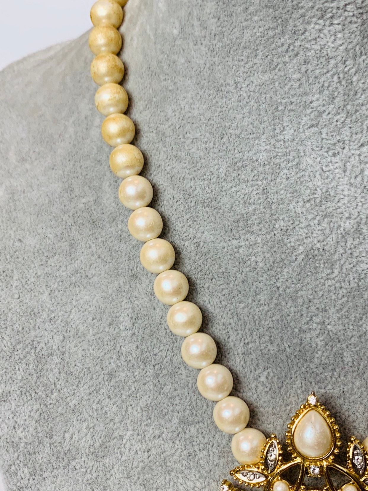 Vintage Marvella Faux Pearl Necklace With Faux Pearl and Gold | Etsy