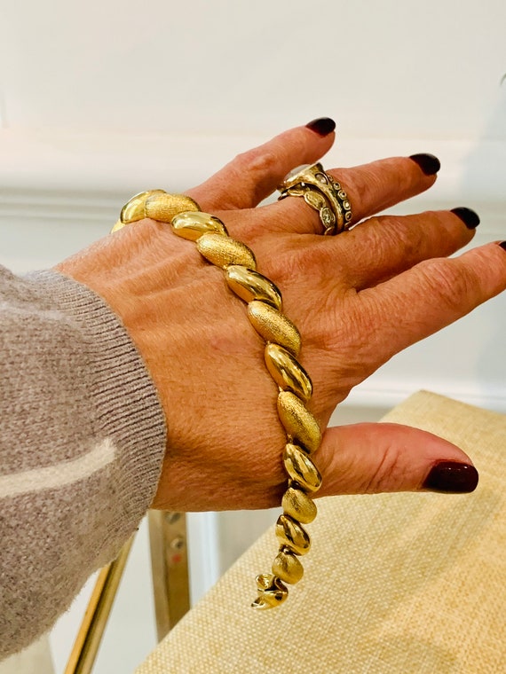Vintage Gold Tone Chain Link Bracelet - image 8