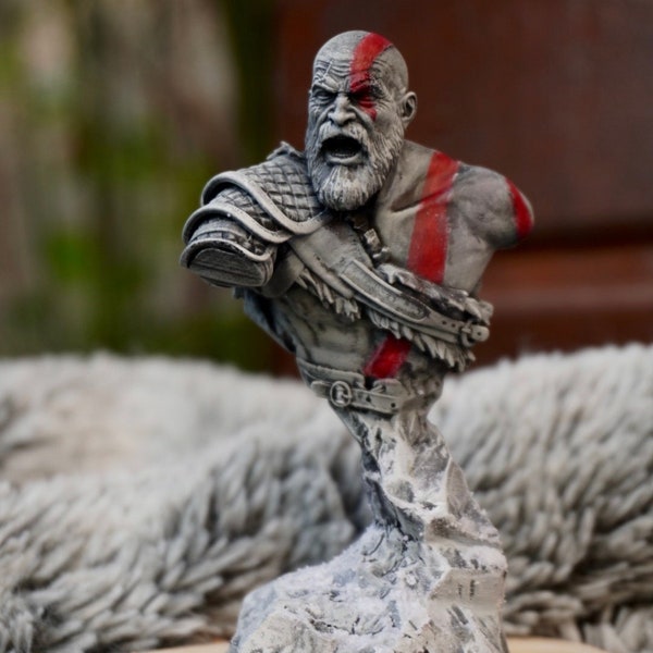 Figurine Kratos, buste Kratos, God of War, mythologie nordique, figurine geek