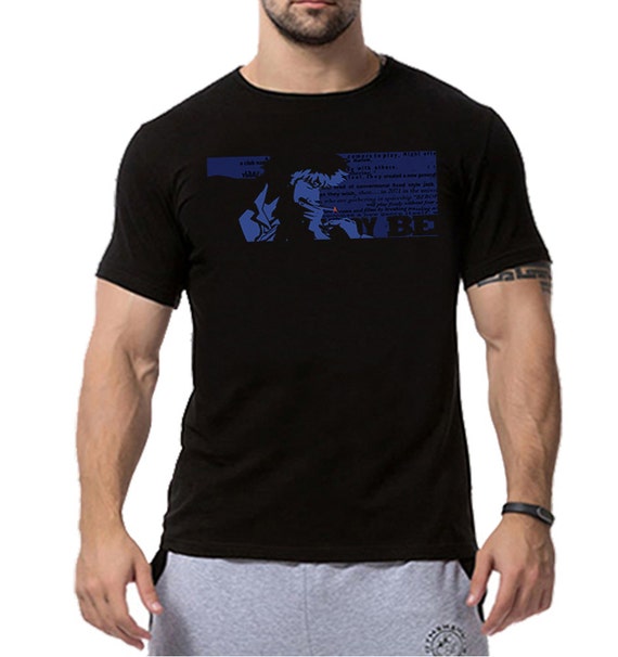 Cowboy Bebop Spike Spiegel Blue Anime Inspired T Shirt Male Etsy