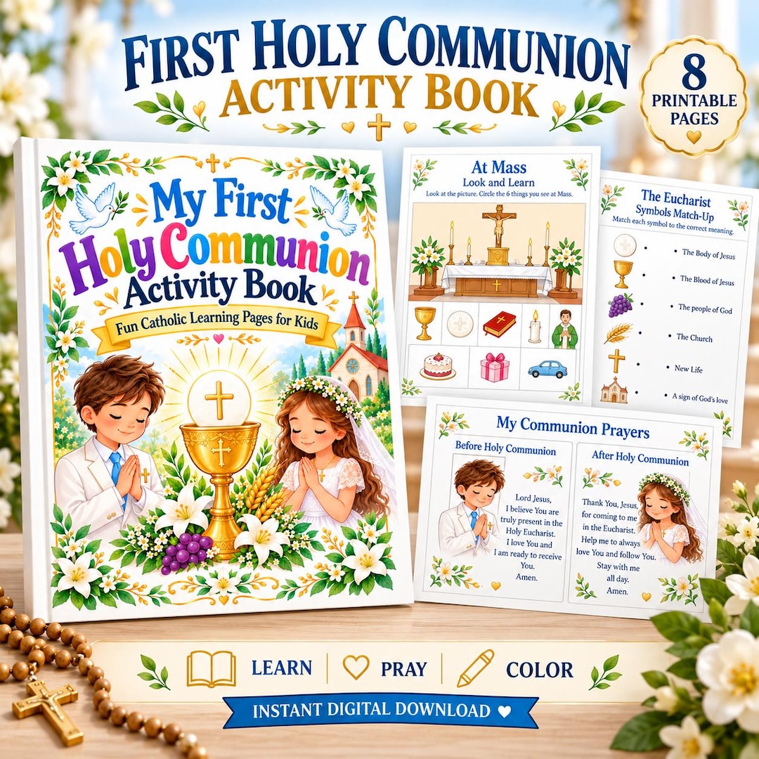First Holy Communion Curriculum.pdf My First Holy Communion Activity Book - Etsy
