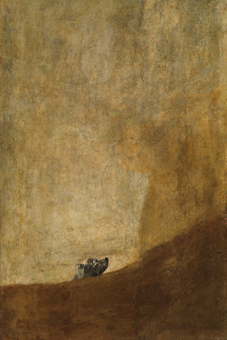 Der Hund von Francisco Goya 1823 Goya schwarze Gemälde Etsy