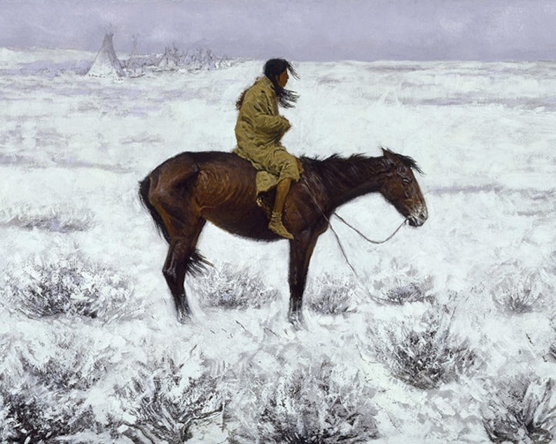 Frederic Remington The Herd Boy 1910 Native American Art Etsy