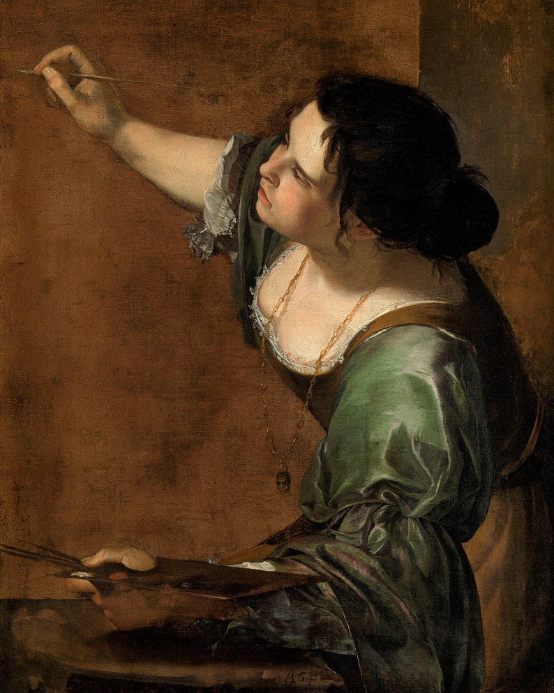 Artemisia Gentileschi Self-portrait as the Allegory of Painting 17th Century Italian Baroque Painting Self Portrait Woman Artist Gift