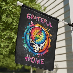 Grateful Dead, Stealie, 13 point, Watercolor, Grateful Home, Flag, Boat, Garden & House Banner, Dead Head, Large size
