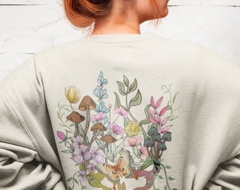 The Dead, Grateful Dead, Stealie, Steal your face, botanical, mushrooms, butterfly, flowers, Dead Head, Gift, Unisex Crewneck Sweatshirt