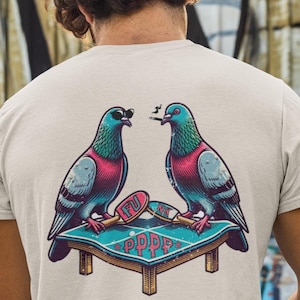 Pigeons Playing Ping Pong Unisex Garment-Dyed T-shirt, PPPP Funk Distressed Lot Shirt Fan Comfort Colors, Music Festival Tee, Hippie Concert