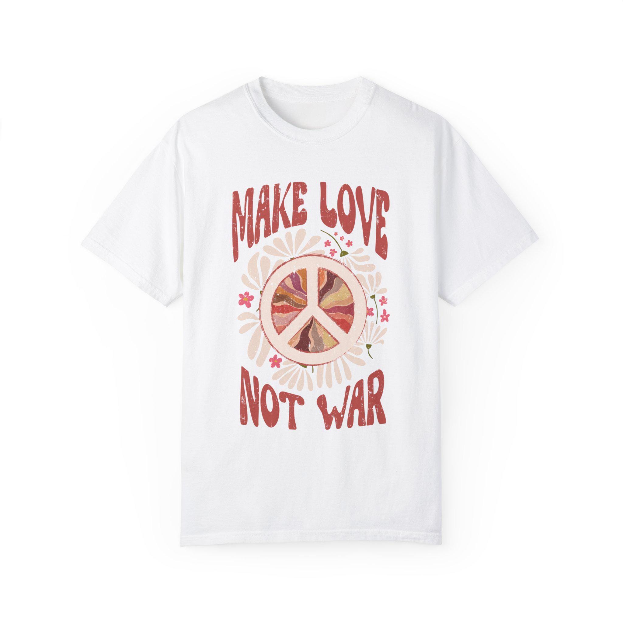 Retro Hippie Peace Unisex T-shirt - Make Love Not War Comfort