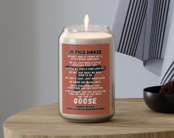 Bougie de soja, Paroles du groupe Goose, In This House, Bougie parfumée 13,75 oz, Décoration d'intérieur, Cadeau pour mélomane, Coulée à la main, Goose