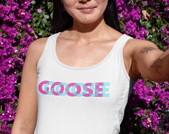 Goose the band, trippy text, Women's Ideal Racerback Tank