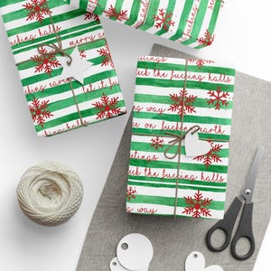 Swear Word Holiday Wrapping Paper Wrapping Papers | Adult Funny Curse Word Gift Wrap image 4