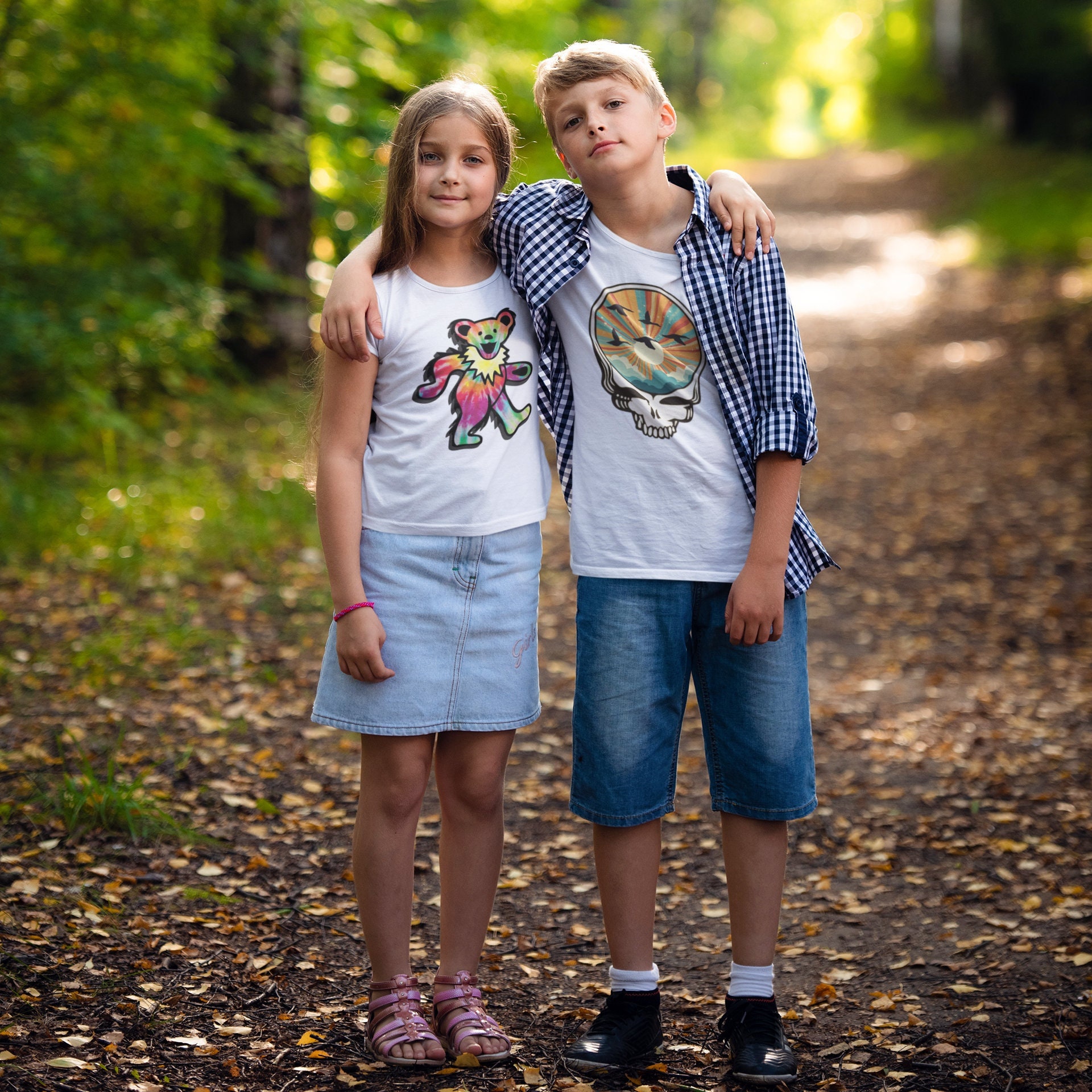 Tie Dye Bear, Dead Head Kids Heavy Cotton™ Tee