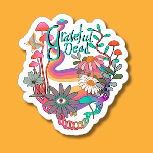 Grateful, Grateful Dead, Trippy, Steelie, Dead Head, The dead, Die-Cut Sticker Indoor/Outdoor slap, decal
