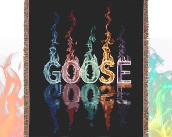 tissée flammes d'oie | Jeté tapisserie