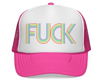 Fuck, Adult Trucker Cap, Cuss Swear Hat, Offensive Insult Snapback